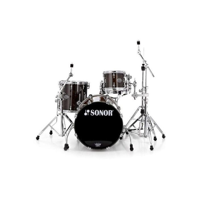 17230759 ASC 11 Jazz Set WM 17312 Ascent Барабанная установка, черный матовый, Sonor Новая версия знаменитых буковых обечаек. Серия Ascent знаменует возрождение знаменитых буковых обечаек, которые на протяжении десятилетий являлись отличительным знаком компании Sonor. Изготовленные с использованием передовых технологий и оснащенные новейшими компонентами, установки Ascent представляют собой идеальное сочетание характеристик установок серий Select Force и ProLite. Любой музыкант, любого стиля и направления, по достоинству оценит постоянство качества и потрясающее звучание. Звучание. Команда инженеров Sonor работала в тесном сотрудничестве с лучшими эндорсерами компании, чтобы создать правильное звучание барабанов. Результатом стали тонкие буковые обечайки бас-барабанов и толстые обечайки малых, том и напольных том барабанов, что обеспечивает установке насыщенное, мощное и чистое звучание. Где бы вы не играли: в сарае, студии или на сцене — барабаны Ascent везде обеспечат вам мощное выступление. Конструкция обечайки. Древесина бука обеспечивает максимальную прочность, идеальный изгиб и нейтральную настройку, благодаря использовании технологии перекрестного фанерирования без напряжения (CLTF Cross Laminated Tension Free Process). Толщина обечайки. 9 слоев древесины для малых, том и напольных том барабанов = 8,75мм. 7 слоев древесины для бас-барабанов = 6,35мм. Ободы Power Hoop — чистая настройка, четкая атака! Ободы Power Hoop толщиной 2,3мм на всех том и напольных том барабанах. Малые барабаны размером 14" оснащены литыми ободами. Крепление том-барабанов — мощное звучание, благодаря минимальному контакту с обечайкой! Система крепления T.A.R. (Total Acoustic Resonance) не допускающая вибраций, в паре с системой APS (Advanced Projection System) обеспечивают максимум резонанса и сустейна. Крепление обода бас-барабана — защита обода. Резиновые вкладки в креплении гарантируют отсутствие царапин на дереве обода. Ножки бас-барабана — быстрая и легкая установка! Зажимы мемори-лок (Memory Locks) «запоминают» предпочитаемые вами настройки высоты. Накладки ножек бас-барабана — всегда твердая опора, где бы вы не находились! Простым поворотом вы может выбрать основу ножек бас-барабана: металл или пластик. Положение фиксируется с помощью винта. Лаги с технологией TuneSafe — точная настройка 100% времени. Лаги в возможностью точной настройки и функцией TuneSafe, предотвращающей ослабление настроечных винтов от сильных римшотов. Хардвер 400 серии — надежность и прочность. Двойная, усиленная конструкция стоек обеспечивает устойчивость и прочность. Трех секционные зажимы Sonor, требуя минимального усилия, надежно фиксируют барабаны, как-бы «жестко» вы не играли. Ударные и резонансные пластики производства REMO США. Том барабаны: REMO Ambassador, прозрачные. Малый барабан: REMO Ambassador с покрытием, REMO Ambassador Resonant. Бас-барабан: REMO Powerstroke 3 прозрачный, REMO Powerstroke 3 черный с белым логотипом Sonor. Комплект ударной установки: Барабаны: 1 x Бас-барабан 18' x 14' (с кронштейном) 1 x Том-барабан 12' x 8' 1 x Напольный том 14' x 14' 1 x Малый барабан 14' x 6,5' Хардвер: 1 x Стойка для хай-хэт тарелок, HH 400 1 x Стойка для малого барабана, SS 4000 1 x Педаль бас-барабана, SP 473 2 x Стойка «мини-журавль», MBS 4000 1 х Крепление том барабана, STH 4000 Материал обечайки: бук. Покрытие фурнитуры: черный хром. Кромка: 45°. Цвет обечайки: черный матовый, Black Matte 17312 17230759 ASC 11 Jazz Set WM 17312 Ascent Барабанная установка, черный матовый, Sonor Новая версия знаменитых буковых обечаек. Серия Ascent знаменует возрождение знаменитых буковых обечаек, которые на протяжении десятилетий являлись отличительным знаком компании Sonor. Изготовленные с использованием передовых технологий и оснащенные новейшими компонентами, установки Ascent представляют собой идеальное сочетание характеристик установок серий Select Force и ProLite. Любой музыкант, любого стиля и направления, по достоинству оценит постоянство качества и потрясающее звучание. Звучание. Команда инженеров Sonor работала в тесном сотрудничестве с лучшими эндорсерами компании, чтобы создать правильное звучание барабанов. Результатом стали тонкие буковые обечайки бас-барабанов и толстые обечайки малых, том и напольных том барабанов, что обеспечивает установке насыщенное, мощное и чистое звучание. Где бы вы не играли: в сарае, студии или на сцене — барабаны Ascent везде обеспечат вам мощное выступление. Конструкция обечайки. Древесина бука обеспечивает максимальную прочность, идеальный изгиб и нейтральную настройку, благодаря использовании технологии перекрестного фанерирования без напряжения (CLTF Cross Laminated Tension Free Process). Толщина обечайки. 9 слоев древесины для малых, том и напольных том барабанов = 8,75мм. 7 слоев древесины для бас-барабанов = 6,35мм. Ободы Power Hoop — чистая настройка, четкая атака! Ободы Power Hoop толщиной 2,3мм на всех том и напольных том барабанах. Малые барабаны размером 14" оснащены литыми ободами. Крепление том-барабанов — мощное звучание, благодаря минимальному контакту с обечайкой! Система крепления T.A.R. (Total Acoustic Resonance) не допускающая вибраций, в паре с системой APS (Advanced Projection System) обеспечивают максимум резонанса и сустейна. Крепление обода бас-барабана — защита обода. Резиновые вкладки в креплении гарантируют отсутствие царапин на дереве обода. Ножки бас-барабана — быстрая и легкая установка! Зажимы мемори-лок (Memory Locks) «запоминают» предпочитаемые вами настройки высоты. Накладки ножек бас-барабана — всегда твердая опора, где бы вы не находились! Простым поворотом вы может выбрать основу ножек бас-барабана: металл или пластик. Положение фиксируется с помощью винта. Лаги с технологией TuneSafe — точная настройка 100% времени. Лаги в возможностью точной настройки и функцией TuneSafe, предотвращающей ослабление настроечных винтов от сильных римшотов. Хардвер 400 серии — надежность и прочность. Двойная, усиленная конструкция стоек обеспечивает устойчивость и прочность. Трех секционные зажимы Sonor, требуя минимального усилия, надежно фиксируют барабаны, как-бы «жестко» вы не играли. Ударные и резонансные пластики производства REMO США. Том барабаны: REMO Ambassador, прозрачные. Малый барабан: REMO Ambassador с покрытием, REMO Ambassador Resonant. Бас-барабан: REMO Powerstroke 3 прозрачный, REMO Powerstroke 3 черный с белым логотипом Sonor. Комплект ударной установки: Барабаны: 1 x Бас-барабан 18' x 14' (с кронштейном) 1 x Том-барабан 12' x 8' 1 x Напольный том 14' x 14' 1 x Малый барабан 14' x 6,5' Хардвер: 1 x Стойка для хай-хэт тарелок, HH 400 1 x Стойка для малого барабана, SS 4000 1 x Педаль бас-барабана, SP 473 2 x Стойка «мини-журавль», MBS 4000 1 х Крепление том барабана, STH 4000 Материал обечайки: бук. Покрытие фурнитуры: черный хром. Кромка: 45°. Цвет обечайки: черный матовый, Black Matte 17312