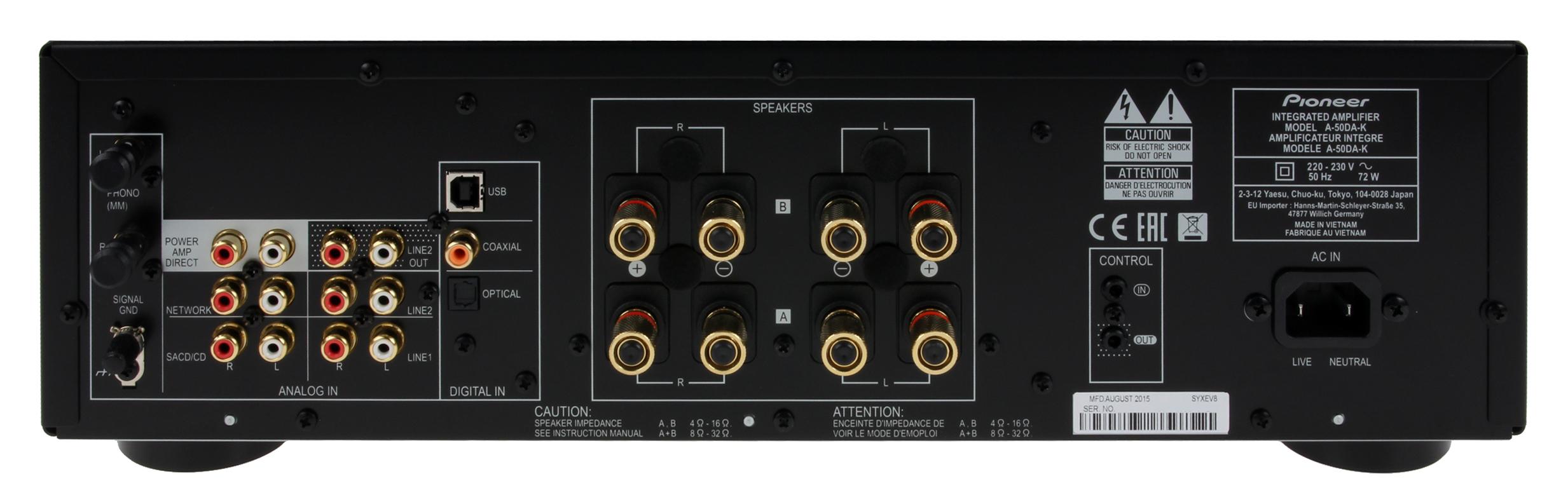 Технические характеристики Pioneer A-50DA-K Технические характеристики Pioneer A-50DA-K