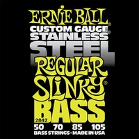 Купить Stainless Steel Regular Slinky Комплект струн для бас-гитары, 50-105, сталь, Ernie Ball P02842 по лучшей цене