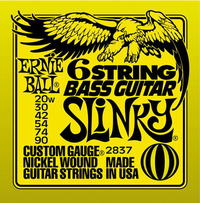 Купить Slinky Bass Комплект струн для 6-струнной бас-гитары, 20w-90, никель, Ernie Ball P02837 по лучшей цене