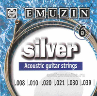 Купить Silver Комплект струн для акустической гитары, посеребренные, 8-39, Эмузин 6А201 по лучшей цене