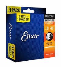 Купить NANOWEB Cтруны для электрогитары, Light, 10-46, 3 комплекта, Elixir 16542 по лучшей цене