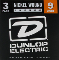 Купить Струны для электрогитары, 3 комплекта, никелированные,<br/>Light, 9-42, Dunlop 3PDEN0942 по лучшей цене
