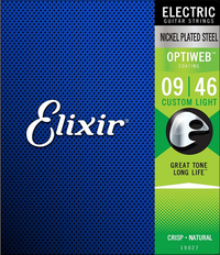 Купить Optiweb Комплект струн для электрогитары, никелированная сталь, Custom Light 9-46, Elixir 19027 по лучшей цене