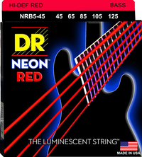 Купить Neon Red Комплект струн для 5-струнной бас-гитары, никелированные, с покрытием, 40-125, DR NRB5-45 по лучшей цене