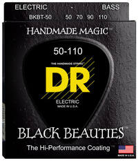 Купить Black Beauties Tapered Комплект струн для бас-гитары, сталь, с покрытием, 50-110, DR BKBT-50 по лучшей цене