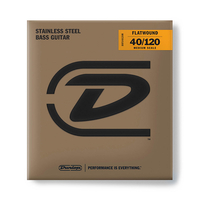 Купить Flatwound Medium Scale Комплект струн для 5-струнной бас-гитары, сталь, 40-120, Dunlop DBFS40120M по лучшей цене