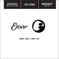 Купить Nanoweb Отдельная струна для акустической гитары, бронза 80/20, .027, Elixir 15127 по лучшей цене